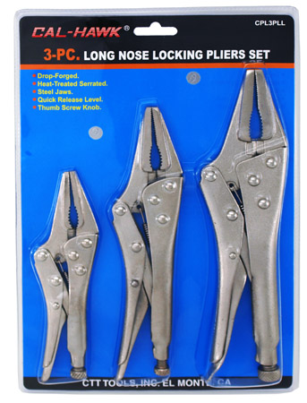 3-pc. Long Nose Locking Pliers Set