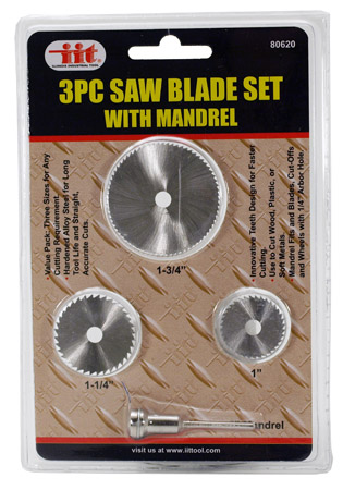 3-pc. Saw Blade Set with Mandrel