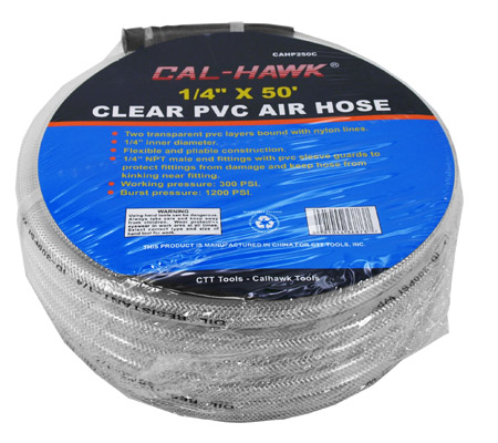 1/4" x 50' Clear PVC Air Hose