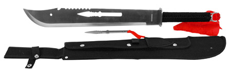 18" Machete Sword w/Throwing Knife