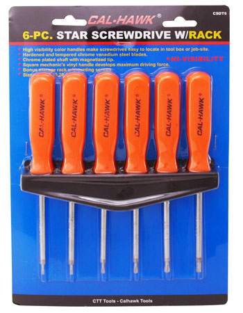 6-pc. Torx Screwdriver Set w/Rack