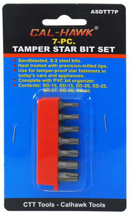 7-pc. Tamper Torx Bit Set