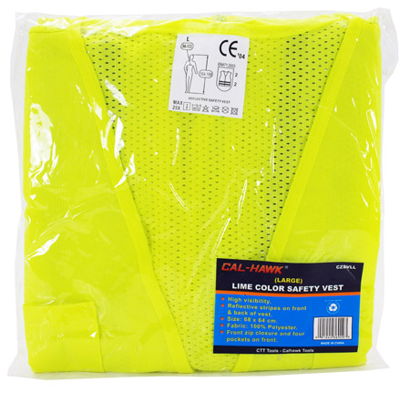 Lime Color Safety Vest - Large