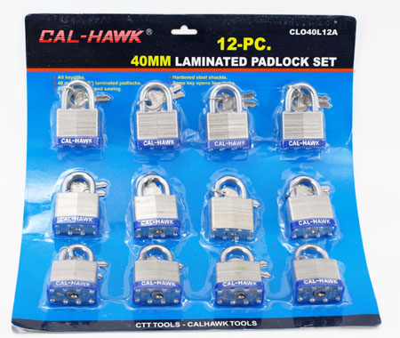 12-pc. 40mm Laminated Padlock Set