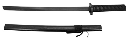 30" Wooden Practice Samurai Sword - Black