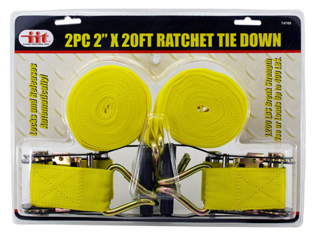 2-pc.  20' x 2" Ratchet Tie Down