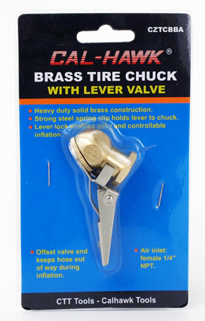 Brass Tire Chuck with Lever Valve