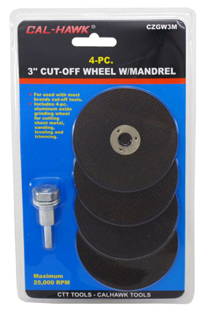 4-pc. 3" Cut-Off Wheel with Mandrel