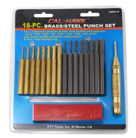 18-pc. Brass/Steel Punch Set