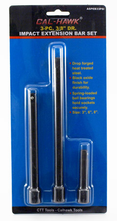 3-pc. 3/8" Drive Impact Extension Bar Set