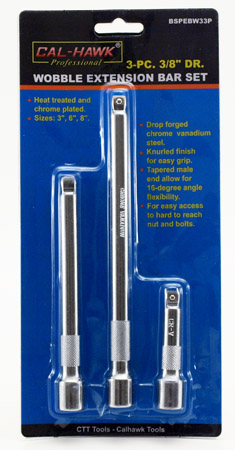 3-pc. 3/8" Drive Wobble Extension Bar Set
