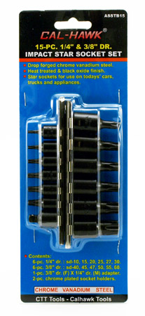 15-pc. 1/4" & 3/8" Drive Impact Star Socket Set