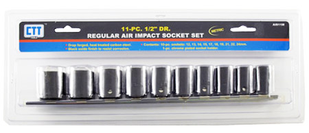 11-pc. 1/2" Drive Regular Air Impact Metric Socket Set