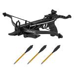 80-lb. Alligator MK-TCS1-BK Self-Cocking Pistol Crossbow with 3 Arrows - Black