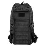 Lancer Tactical 600D Polyester Assault MOLLE Backpack - Black