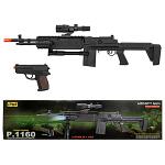 UKARMS P1160 Spring Powered Airsoft Sniper Rifle and Pistol Combo