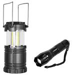 FarPoint 2-pc. 600 Lumens Super Bright LED Collapsible Lantern & 350 Lumen LED Tactical Flashlight Set