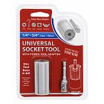 1/4" - 3/4" (7mm - 19mm) Self-Adjusting Universal Socket with Power Tool Adapter