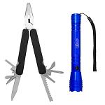 Outdoorsman Trail Ready Kit: 300 Lumen Flashlight with 14-in-1 Multi-Tool - Assorted Colors
