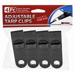 4-pc. Adjustable Tarp Clips with Thumbscrew Lock for Tarps, Tents, and Covers