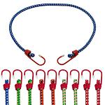 10-pc. 36" Multicolor J-Hook Bungee Cord Tie Downs