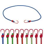10-pc. 48" Multicolor J-Hook Bungee Cord Tie Downs