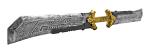 Collector's Edition Thanos Korbinites Attack Foam Double-Edged Center Handle Sword Replica Prop - Silver and Gold