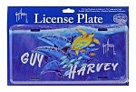 Loggerhead Sea Turtle Bottle Nose Dolphin Guy Harvey Deep Blue Scene Art Collage Front License Plate