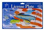 Shining Sea Coast to Coast American Flag Guy Harvey Patriotic Fishing Front License Plate