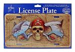 Pirate Skull and Shark Florida Coast Guy Harvey Front License Plate