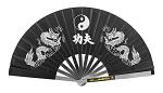 13.63" Chinese Geisha Style Hand Fan - Black