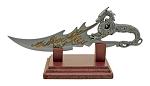 7.63" Collectible Japanese Fantasy Dragon Dagger with Wooden Display Stand