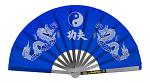 13.63" Chinese Geisha Style Hand Fan - Blue
