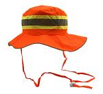 Orange Safety Boonie Hat with Reflective Trim