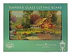 Thomas Kinkade Country Farm House Tempered Glass Cutting Board - Country Side