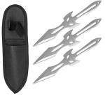 3-pc. Devil Throwing Knife Set - Silver