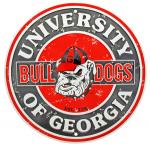 Georgia Bulldogs Distressed Round Tin Sign