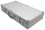 Ribbed Aluminum Gun Case w/ Combination Locks - Silver