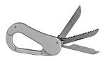Carabineer Multi-Tool Folding Pocket Knife - Silver