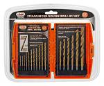 17 - pc. Titanium Coated HSS Drill Bit Set
