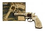 7" 3D Wooden Puzzle Revolver Rubber Band Gun