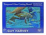 16" x 12" Guy Harvey Tempered Glass Cutting Board - Florida Manatee