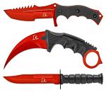 3 - pc. Tactical Knife Collection - Red