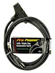 10' Triple Tap Extension Cord - Black
