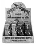 24 - pc. Mini Machine Gun Switchblade Knife Display Set
