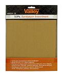 10 pc. Sandpaper Assortment with 150 - 60 Grit Sheets - Valley