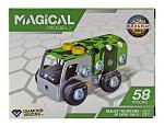 58 pc. Build and Play Magical Model Green Construction Truck