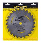 7.25" Davidson Tungsten Carbide 24 Tooth Combination Saw Blade - Valley Industries SAWC71424C