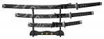 3-pc. Samurai Sword Set - Black Dragon