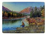 12" x 16" Country Side Cutting Board ft. Riverside Cowboy and Horse